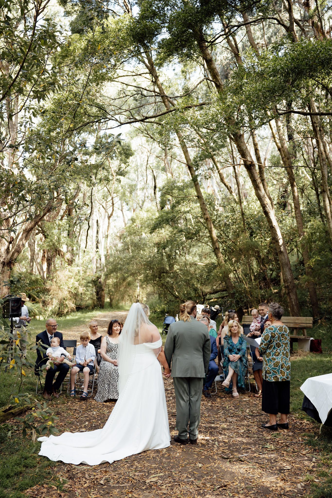 Micro wedding ceremony at Stony Creek waterfall, Lorne