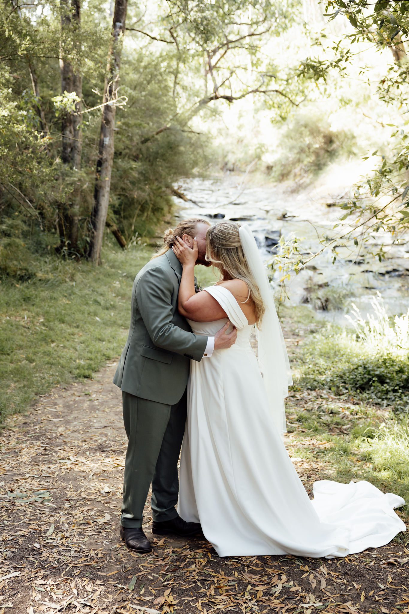 Micro wedding ceremony at Stony Creek waterfall, Lorne