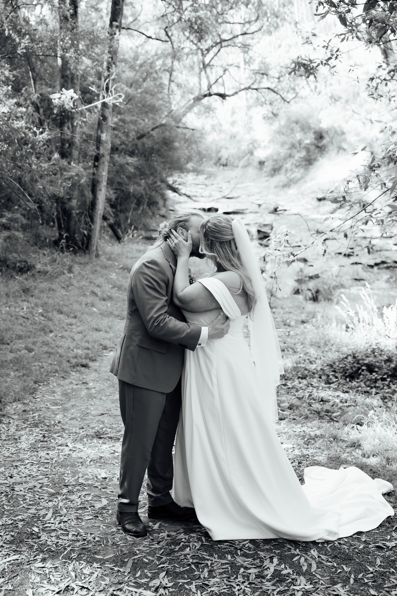 Micro wedding ceremony at Stony Creek waterfall, Lorne