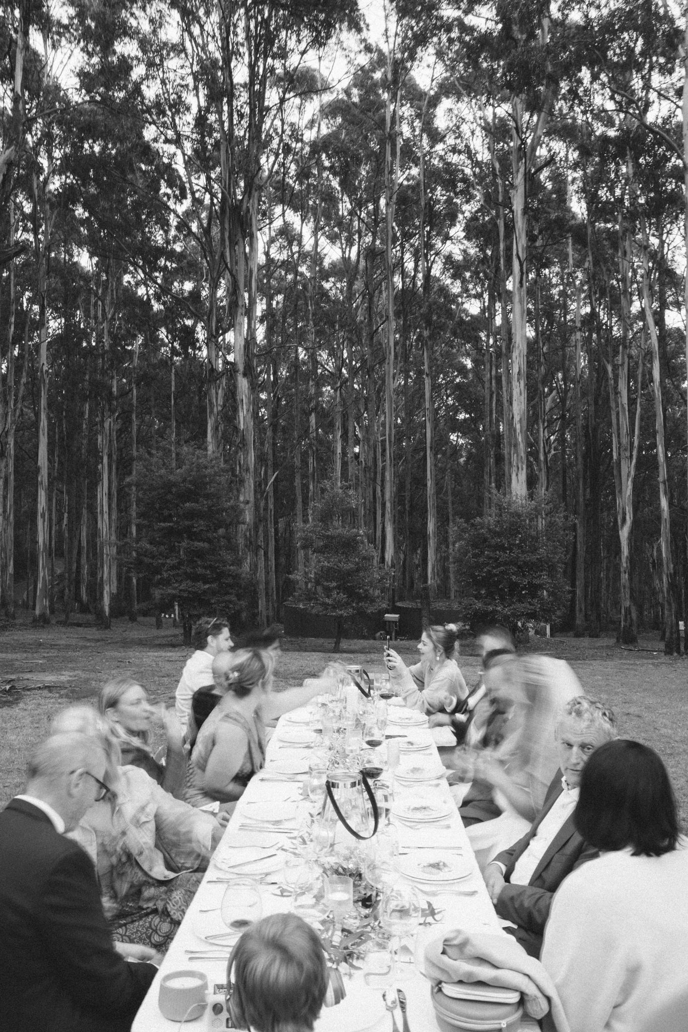 Outdoor micro wedding reception at Hilltop Hideaway Villas, Lorne