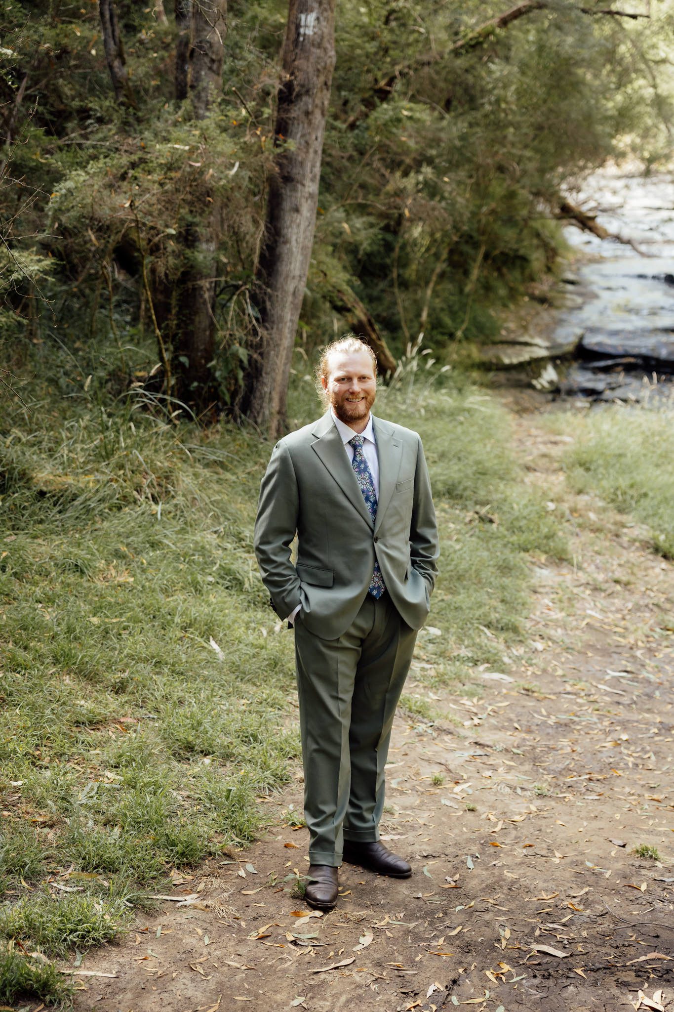 Micro wedding ceremony at Stony Creek waterfall, Lorne
